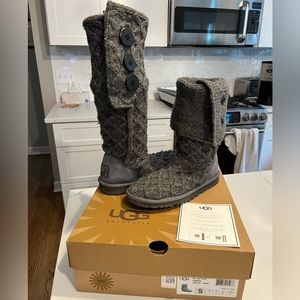 Lattice Cardy Ugg Boots Charcoal